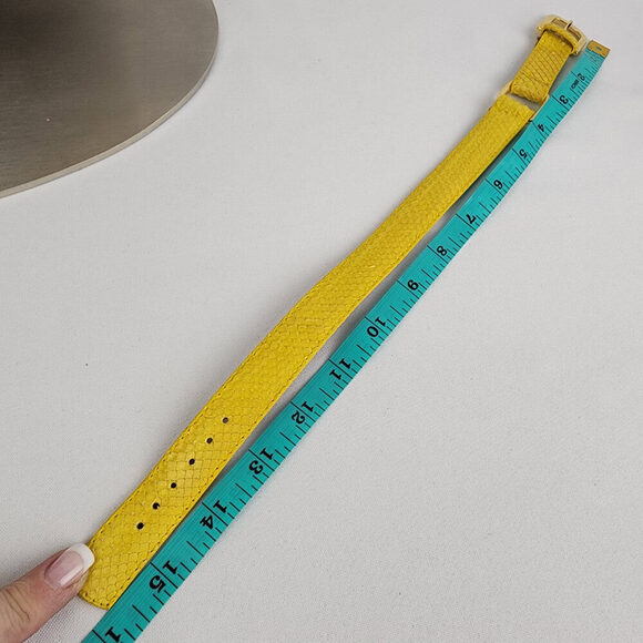 Yellow Leather Snake Skin Belt Bracelet - Picture 7 of 7